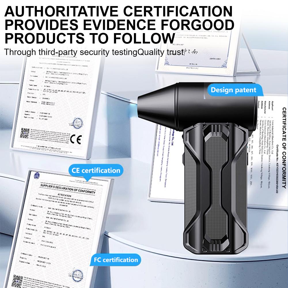 Turbo Jetvifte Rengjøringsblåserverktøy 3 gir justerbar Bil Blåser Snø Biltilbehør Elektrisk Luftstøver Voldsom vifte 130000 RPM Bærbar 2025