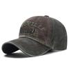 Unisex Distressed Embroidered Cotton Baseball Cap with Soft Brim for Sun Protection