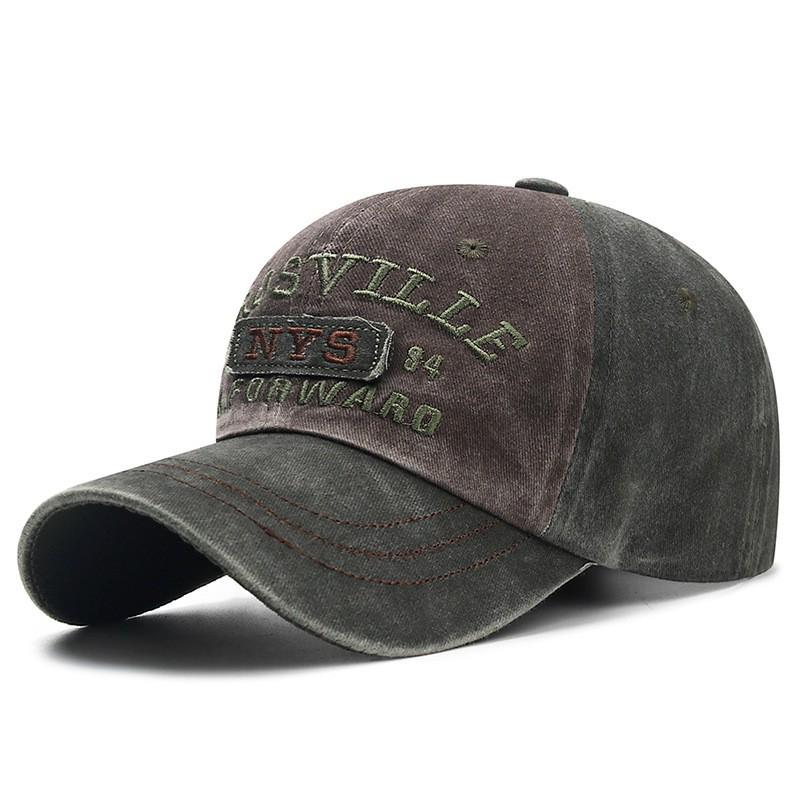Unisex Distressed Embroidered Cotton Baseball Cap with Soft Brim for Sun Protection