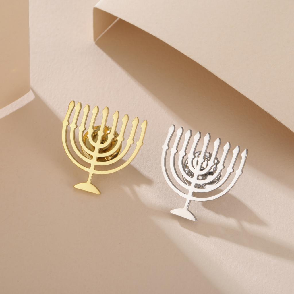 Star of David Cross Brooch Pin Stainless Steel Menorah Brooch Eye of Horus Pin Egyptian Religious Je Christian Lapel Pin