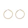 New Arrival Simple Fashion Black White Enamel Cicle Big Hoop Earrings For Women Statement Jewelry Pendientes