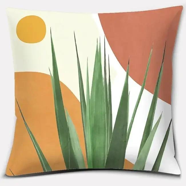 Warm Color Geometric Series Throw Pillow Home Office Decoration Bedroom Sofa Car Cushion Cover With Zipper Pillowcase
