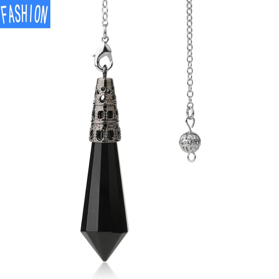 Vícebarevný přírodní krystalový kámen Lingdang přívěsek kužel pozlacený bronzem