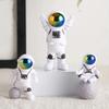 3pcs Astronaut Figurine Home Decor Astronaut Statue Sculpture Showpiece Decor Golden (Gradient Blue)