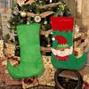 Christmas Tree Ornament Cartoon Elf Christmas Stockings Gift Bag Christmas Hanging Socks For Fireplaces Decoration
