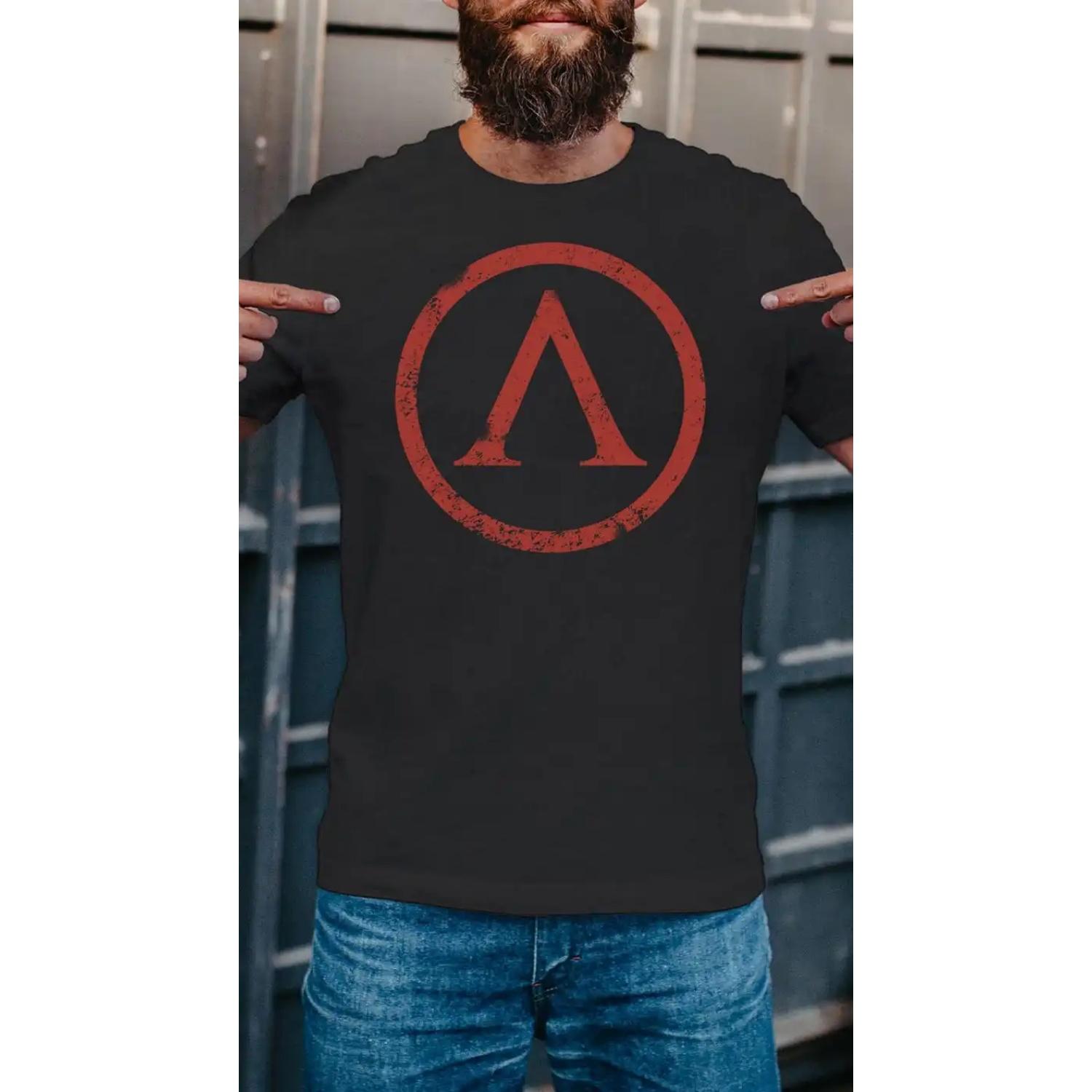 

Spartan Symbol Crew Neck T-Shirts Men Cotton Cotton Vintage Round Neck Men Women Streetwear Tees Short Sleeve S чёрный