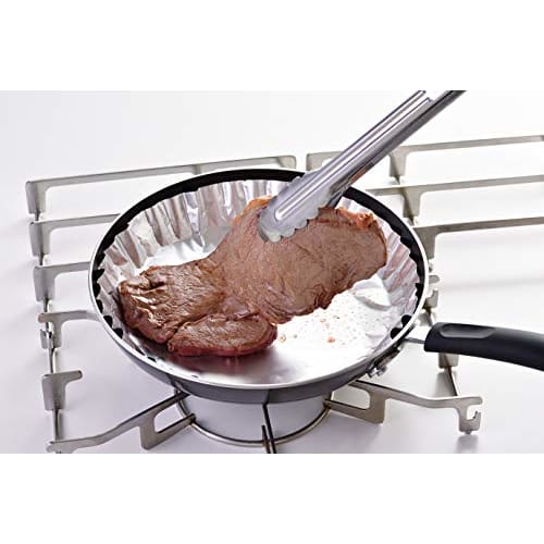 Alphamic Aluminiumbleche für 26 cm Bratpfannen, Silber, ca.. 21,1 cm Bodendurchmesser x 3,7 cm Höhe, Silikonbeschichtet, Antihaftbeschichtet, Hält Gegrillten Fisch C