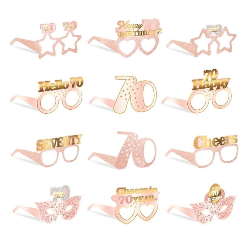 

12 шт. Разноцветные Очки для Празднования Дня Рождения Бумажные Карнавальные Аксессуары для Взрослых Детей