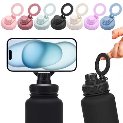 Double Vacuum Insulated Bottle Lid with Cellphone Magnetic Stand Sports Water Bottle Lid Vacuum Drinking Bottle Lid for MagSafe