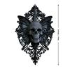 Halloween Skeleton Wall Art Black Skull Butterfly Wall Decors, Single-Form Plastic Plaque with Raised Relief and Intricate Scrolling Detail for