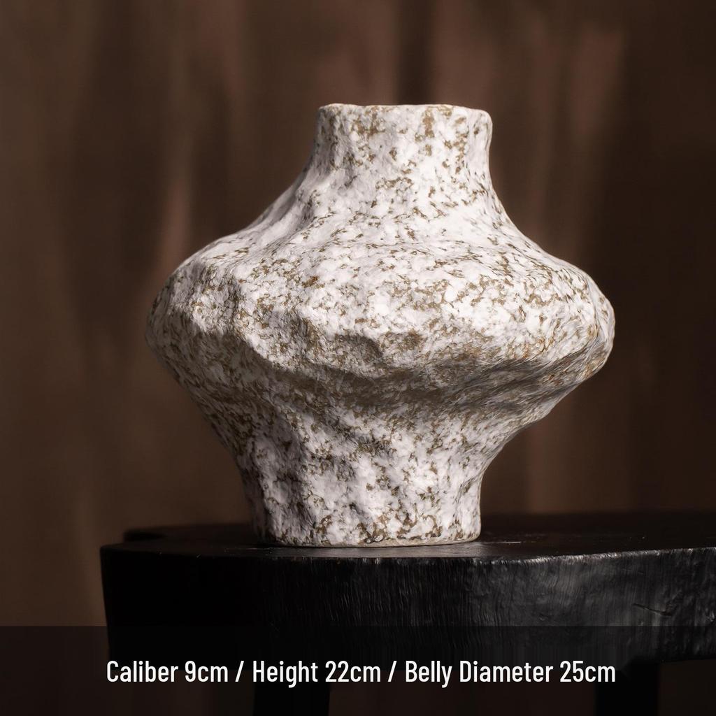 Jingdezhen Designer Wabi-Sabi Ceramic Flower Vase - Ornament Pottery Jar for Hydroponic Flowers and B&B Décor