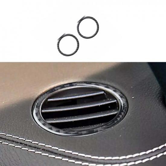 Real Carbon Fiber Cover Trim Dashboard Side Outlet Vent For Benz GLE GLS 2016-19