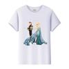 Dolci Magliette Disney Frozen Elsa Anna Cartoni Animati T-shirt Larga Streetwear Camicette Top per Bambini T-shirt Girocollo Vestiti per Ragazze Regalo