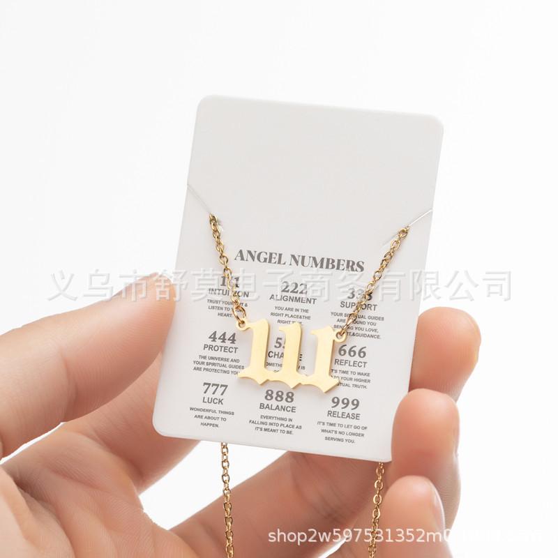 Angel Number 111 Pendant Necklace Women Spiritual Lucky Stainless Steel Chain Jewelry 1pcs золотой