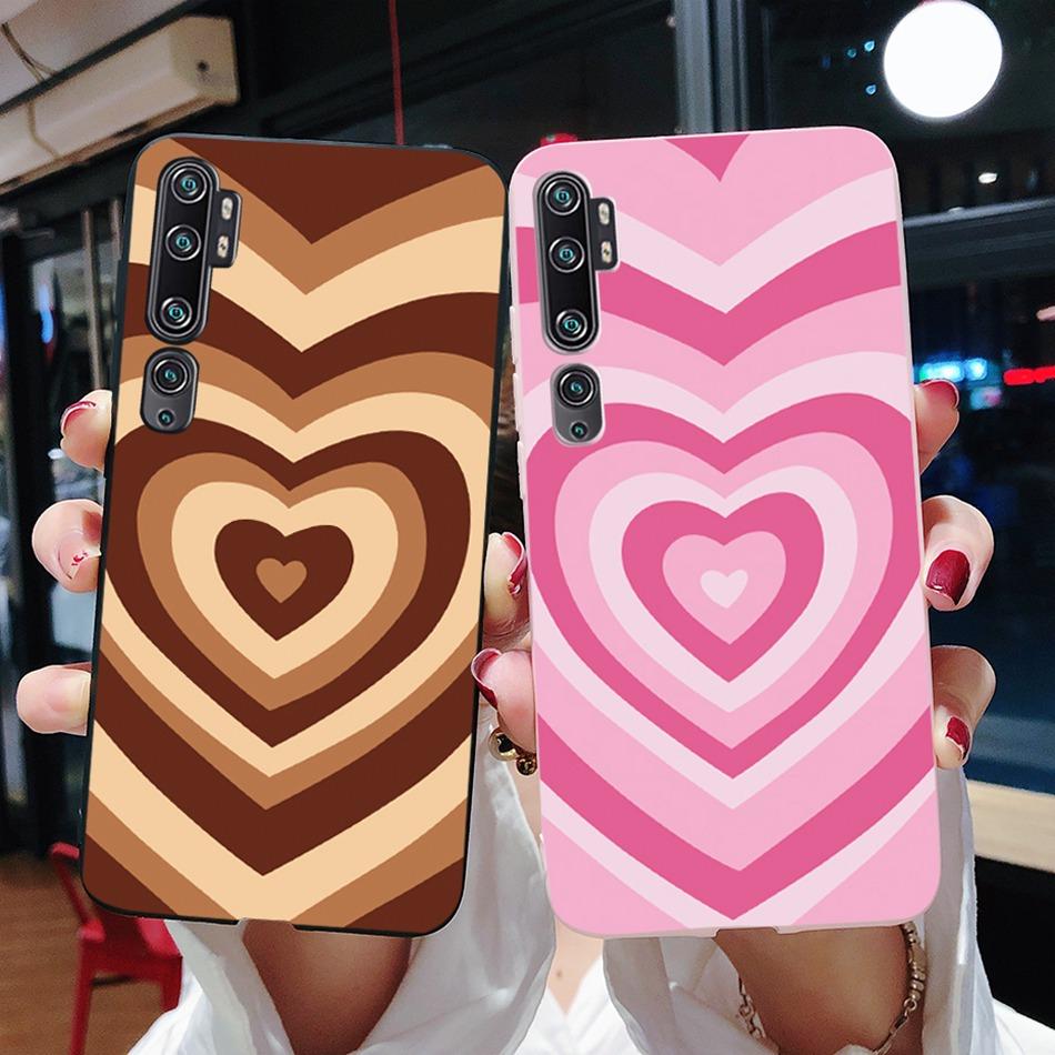 Love Heart Sunflower Case for Xiaomi Mi Note 10 Pro Case Bumper Silicone Back Cover for Xiomi Xiaomi Mi Note 10 Note10 Pro Case