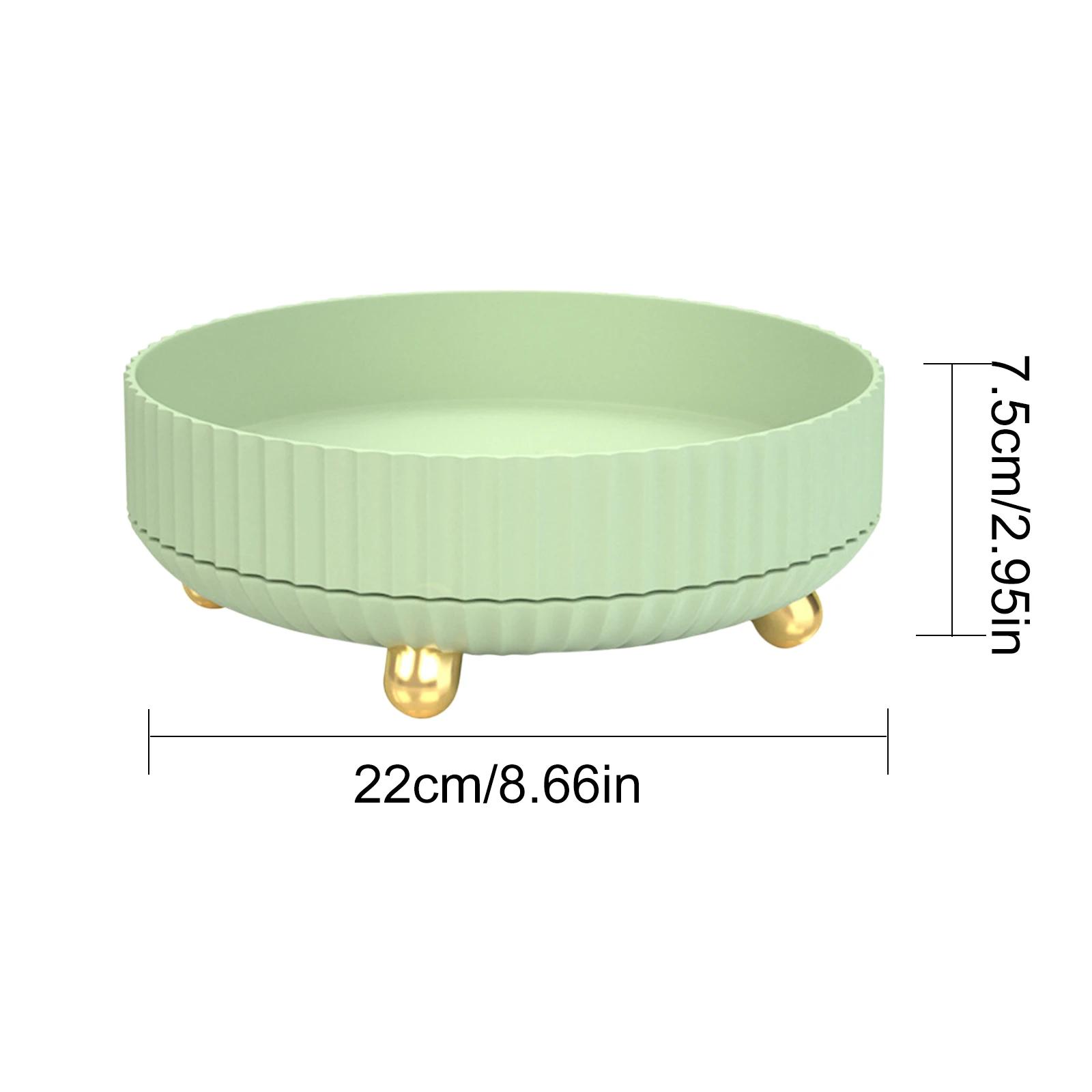 

Вращающаяся на 360° пластиковая стойка для хранения Стойка для хранения в ванной комнате Стойка для хранения на кухне для бутылок с пищевым маслом и приправами Фруктовая тарелка зелёный