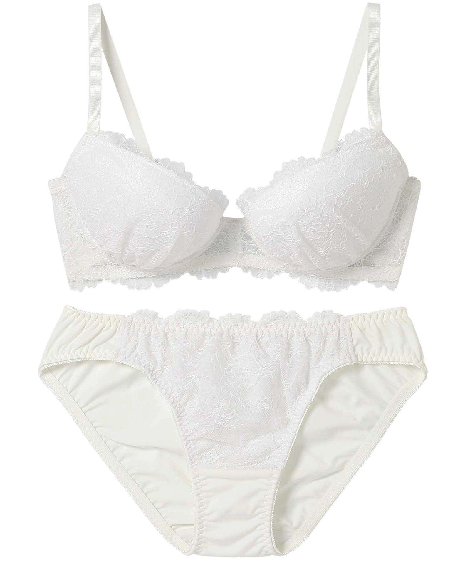 

Бюстгальтер и шорты Круглая грудь Подходит для большого размера Поддерживает ваши любимые вещи и занятия и шорты Верх и низ WH E65 [Amphi] Комплект, Макияж, Чашки A-G, белый