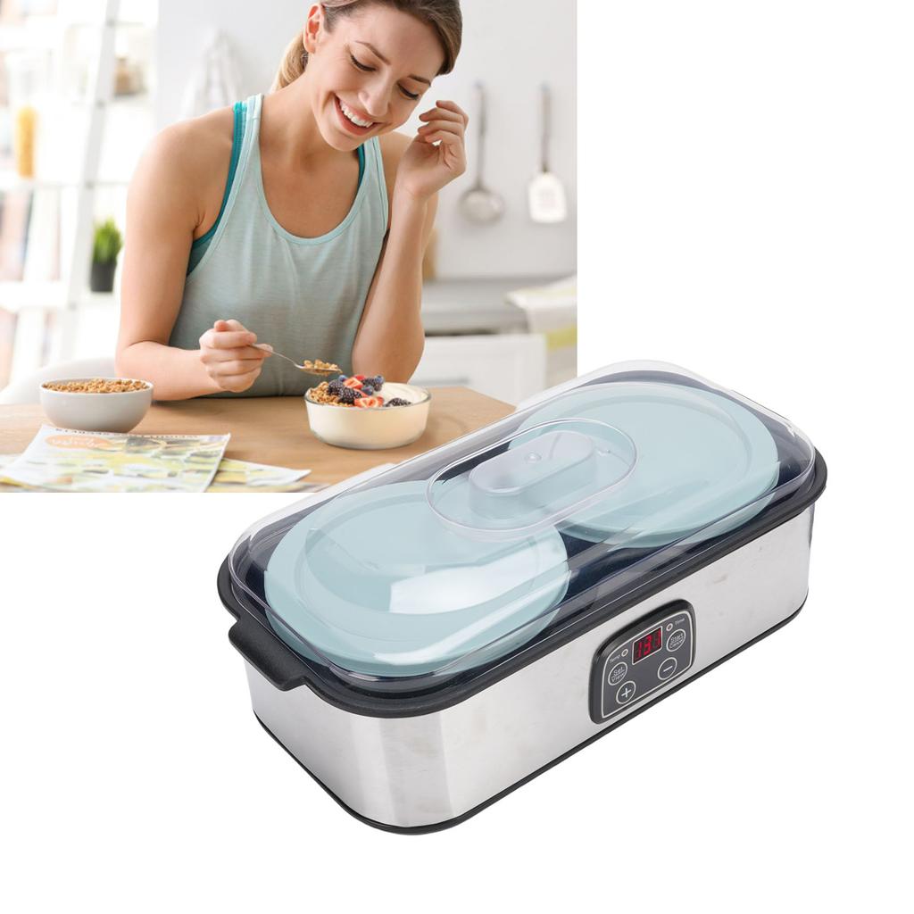 Joghurtbereiter 2L Große Kapazität Automatische Temperaturregelung 0-48 Stunden Timer Digitaler Joghurtbereiter Maschine