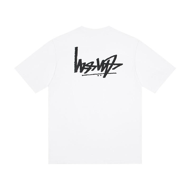 Camiseta de Algodón Unisex de Corte Holgado con Estampado de Letras Camiseta Casual de Manga Corta para Adolescentes y Adultos