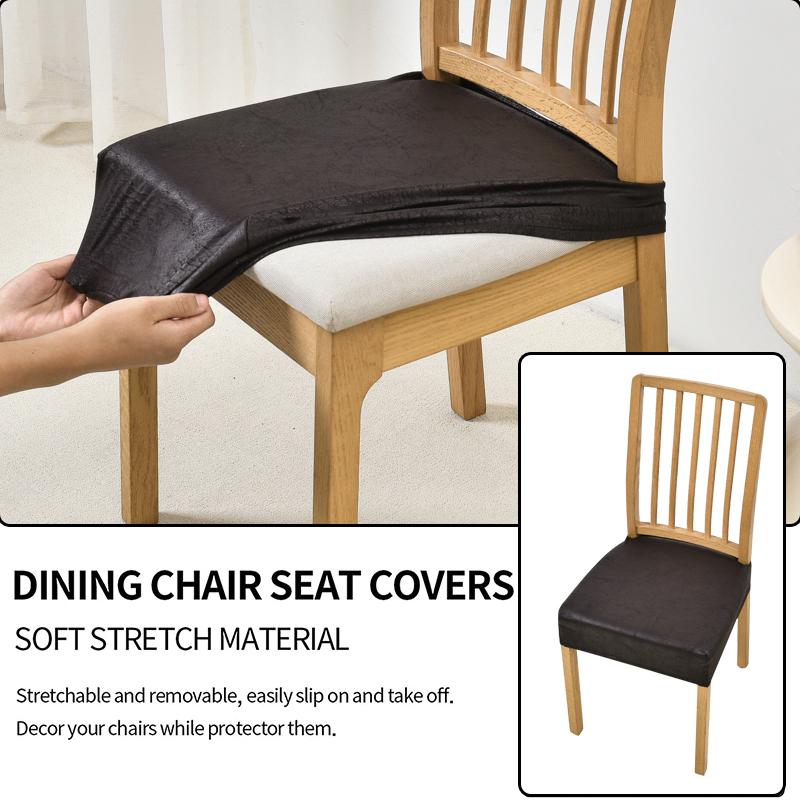 Fløyel Spisestoltrekk Stretch Setetrekk til Spisestuestoler, Kjøkken Parsons Stoltrekk Slipcover Beskytter Vaskbar