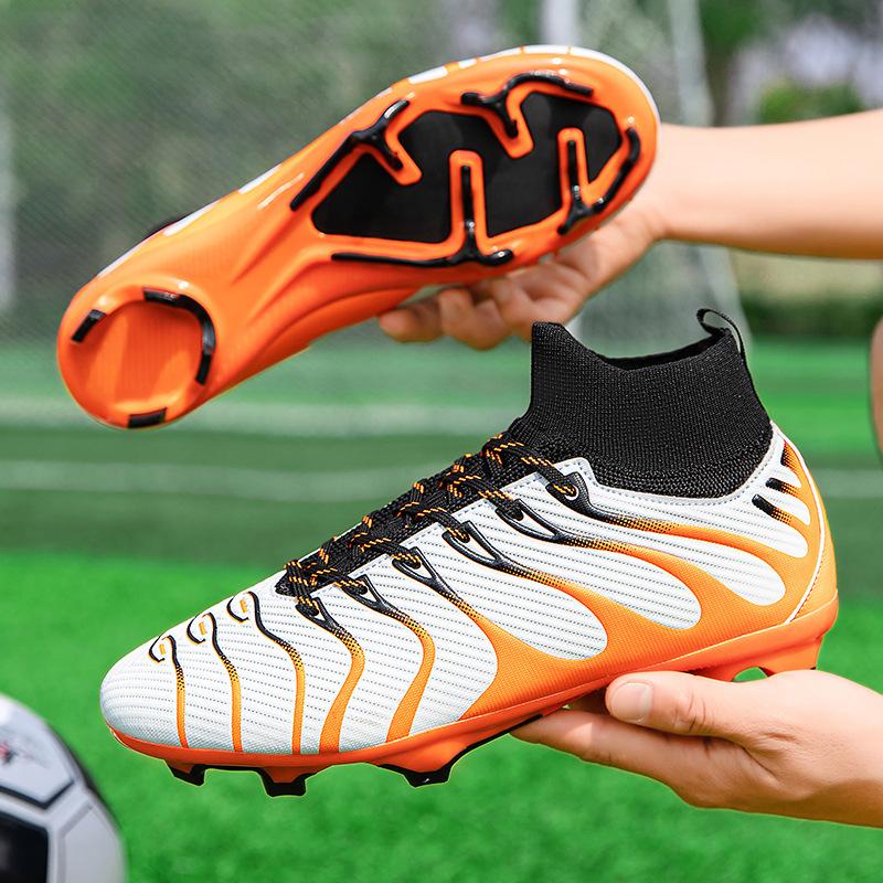 Neue High-Top-Fußballtrainings-Nagelschuhe für Jungen und Teenager, Lange Nägel AG Gebrochene Nägel TF Kunstrasen-Sneaker für Erwachsene