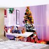 Home Decor Christmas Fireplace Art Print Tapestry Christmas Tree Wall Hanging Bedroom Living Room Wall Decor Backdrop Fabric