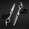 6.0" God Walker Black & White Hairdressing Scissors Set - Includes Straight Shears, Bangs Scissors, and Thinning Shears.