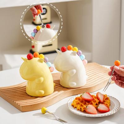 Fruit Fork Dessert Fork Set with Storage Jar Easy To Clean Stainless