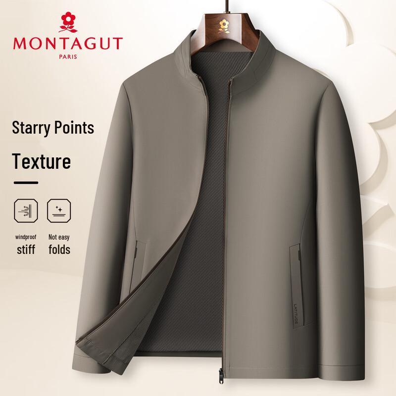

MONTAGUT Men s Business Casual Stand-Collar Jacket