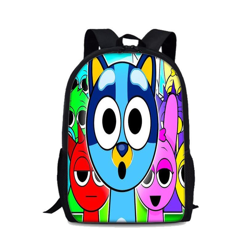 Kinder Rucksack mit Aufdruck für die Schule - Nylon Anti-Rutsch Umhängetasche mit lustigem Rhythmusbox Design Alter 8-10 Unisex