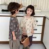 Jiaye Tongpin 2025 Kids' Floral Print Short-Sleeve T-Shirt - Unisex Loose Fit Fashion