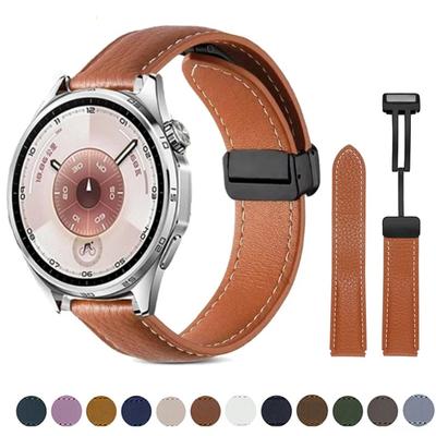 22mm Magnetisches Lederarmband für Huawei Watch GT6 Pro GT 6 46MM GT5 GT4 GT3 GT2 46mm Armband für Huawei Watch 5/4/3 Pro/GT2E/GT2 Pro