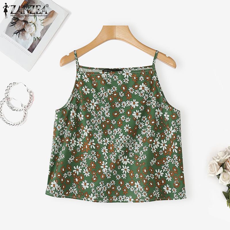 ZANZEA Women Summer Casual Floral Print Sleeveless Sling Camisoles