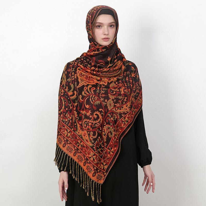 Pashmina Scarf Shawl Wrap Paisley Jacquard Stoles Vintage Cashew Scarves Printed Cotton Tippet Sunscreen Hijab