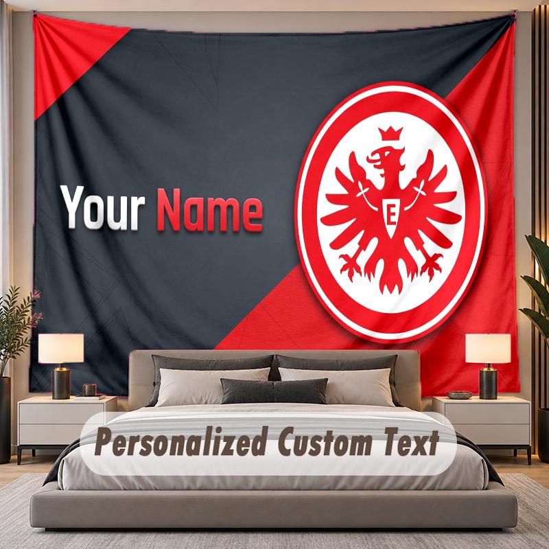 Custom Name Text Tapestry Eintracht Frankfurt Personalized Polyester Wall Tapestry For Bedroom And Room