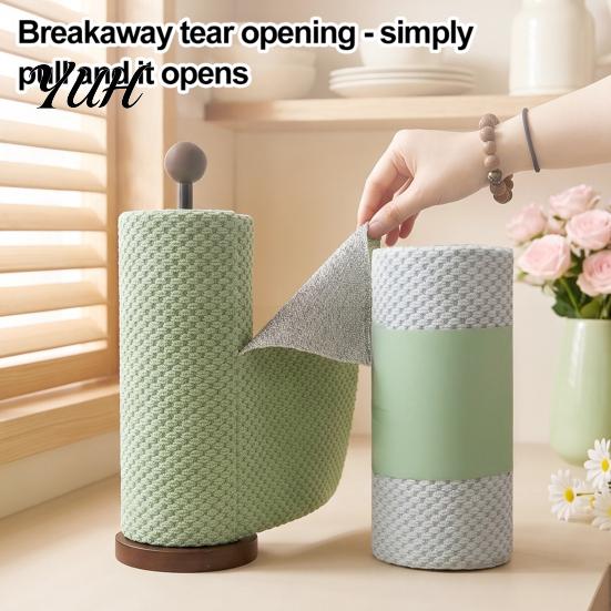 Multi Purpose Cleaning Cloth Microfiber Roll, Tearable Double Side Towels, Reusable Kitchen Dish Grease Removing Rags for Dishwashing And Countertop
