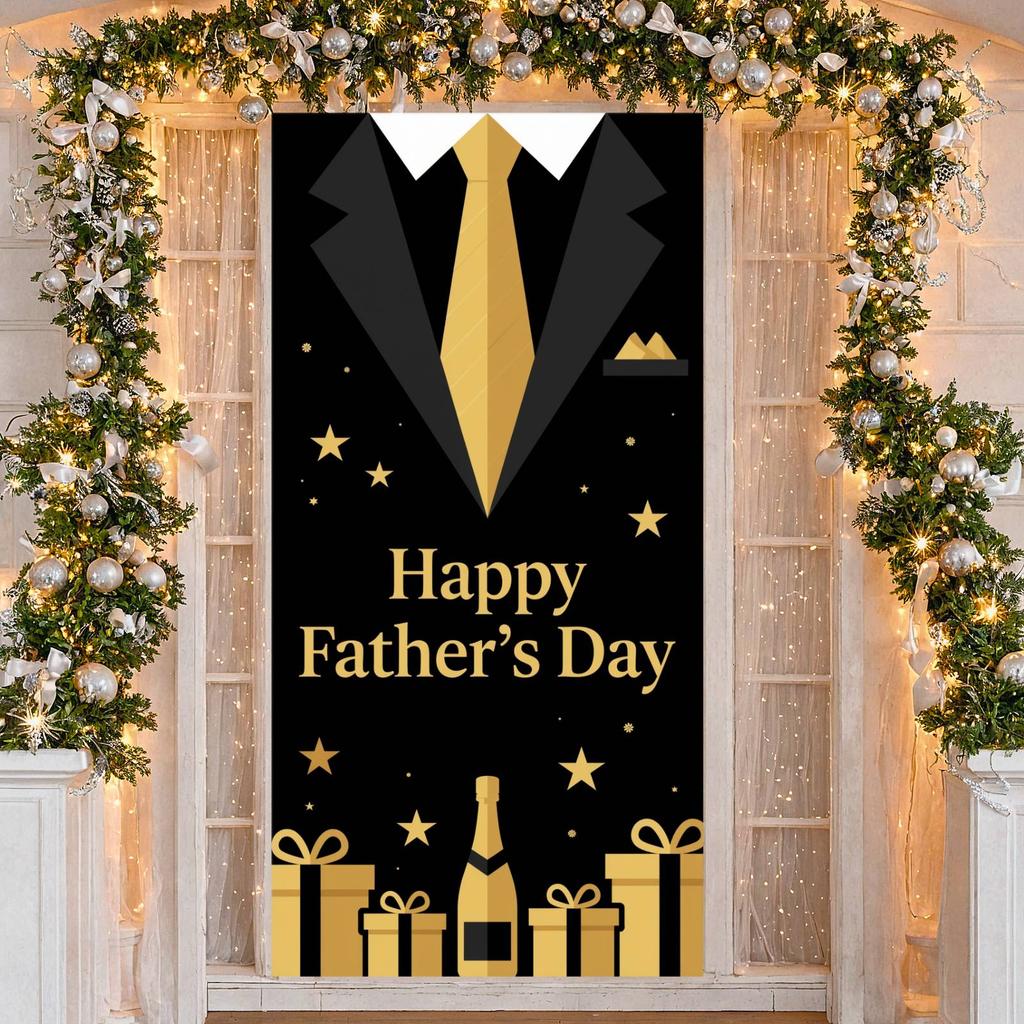Dad Appreciation Display Celebration-themed Decor Father's Day Party Banner Father's Day Background Suit Tie Design For Indoor