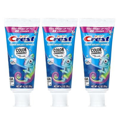 Advanced Children's, Fluoride Anti-cavity Toothpaste, Ages 3+, Bubblegum, 3 Tubes, 119 G (4.2 Oz) Each
