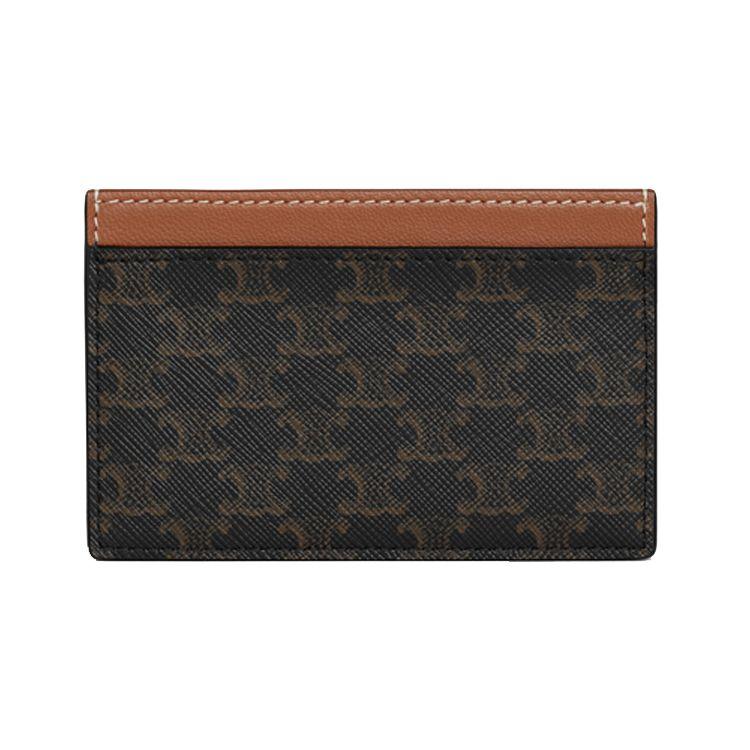 Celine Triomphe Classic Monogram Canvas And Lambskin Card Holder Men Card Holder Brown 10B702CLY-04LU