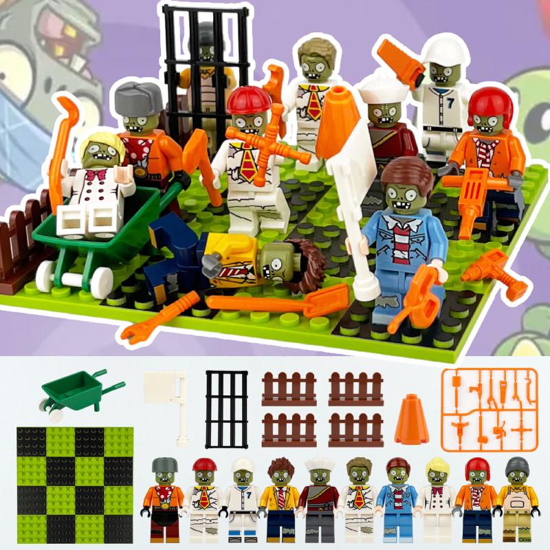 Plants Vs Zombies Building Blocks Bricks Construction Toy Garden Game Model Doll