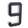 LED House Number 9 Solar Powered Auto Light Sensing Water Proof Backlit Illuminated Address Number for Home Store