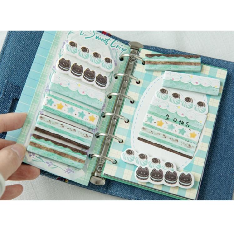 180 Sheets Cake Dessert Themed Adhesive Note Page Markers Repositionable Adhesive Labels for Book Journal Planner