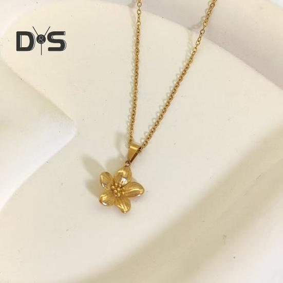 Collier de Fleurs pour Femmes Collier Pendentif Fleur en Métal Bijoux Hypoallergéniques pour Mariages Anniversaires