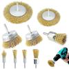 60PCS Wire Brass Wheel Brush for Dremel Rotary Tool Drill Bit Metal Rust Removal Polishing Brush Deburring T Shape Wheel Brush
