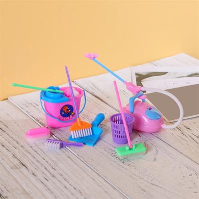 Gifts Housekeeping Bucket Mop Pretend Toys Kit Cleaning Tools Kids Play Colorful