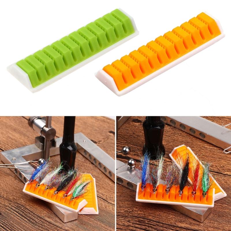 Fly Tying Storage Rack Display Clamps Silicone Organizers Tool for Fly Fishing Protections Fly Prep Station Holder