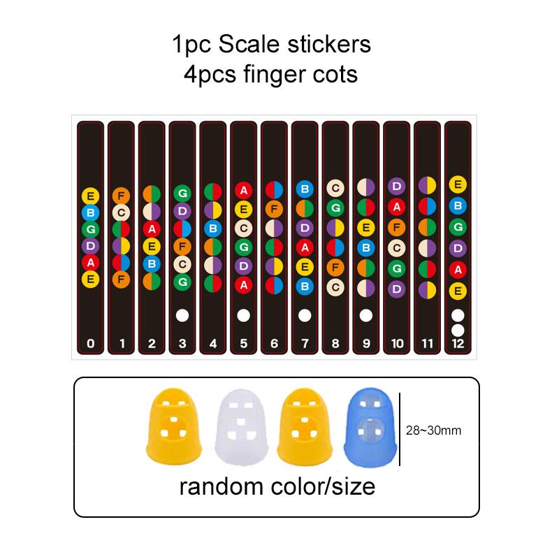 

1/3/6pcs Guitar Notes Map Labels Stickers With Finger Cot Fingerboard Decals for 6 String Acoustic Music Teaching Tools TMZ