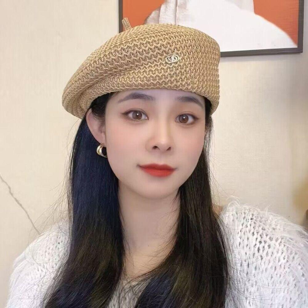 Y2K Octagonal Hat Korean Style Painter Hat Temperament Pleated Beret  Streetwear