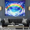 2D Plane, 1 Piece of Soft Rainbow Cloud and Starry Background Fabric, for Party, Wedding or Birthday Decoration