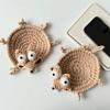 Sottobicchiere a forma di scoiattolo all'uncinetto, Sottobicchieri divertenti a forma di scoiattolo, Tappetini per tazze animali carini fatti a mano, Tappetino decorativo per tazze da bevande, Regalo per amanti degli animali